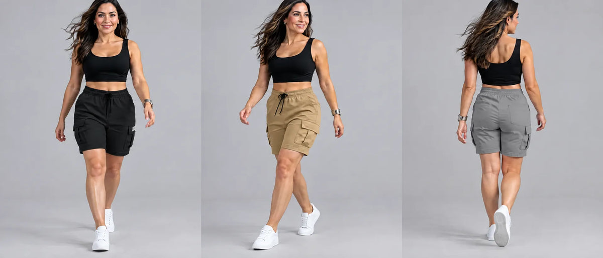 PACK X 3 SHORTS  CARGO- NEGRO- CAFE - GRIS