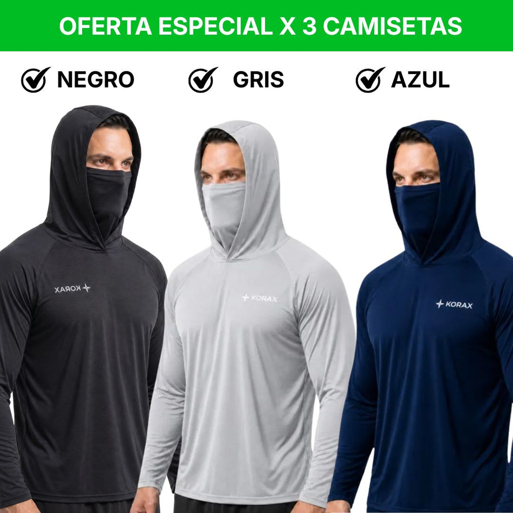 CAMISETAS X 3 - NEGRA - GRIS- AZUL OSCURO - KORAX