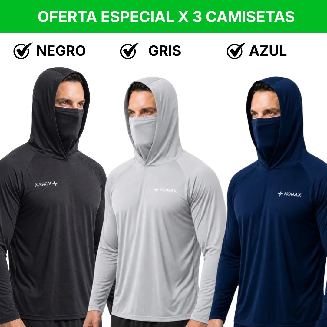 CAMISETAS X 3 - NEGRA - GRIS- AZUL OSCURO - KORAX
